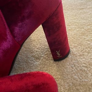 Red velvet YSL booties